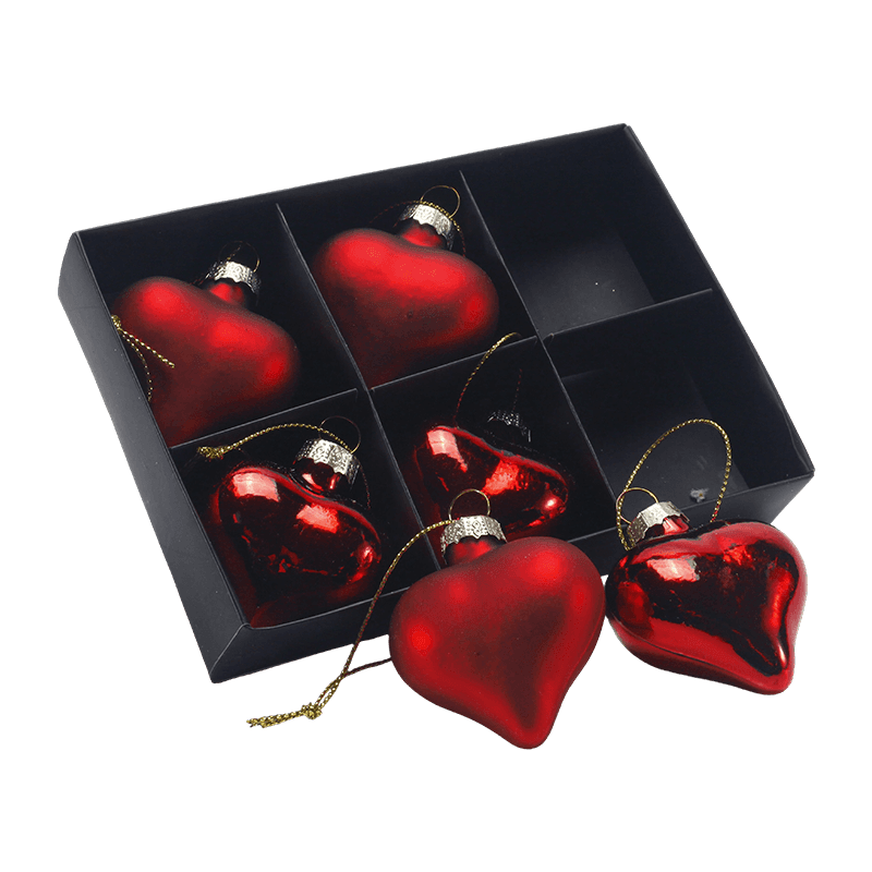 Handgeblazen glazen hart kerstornament