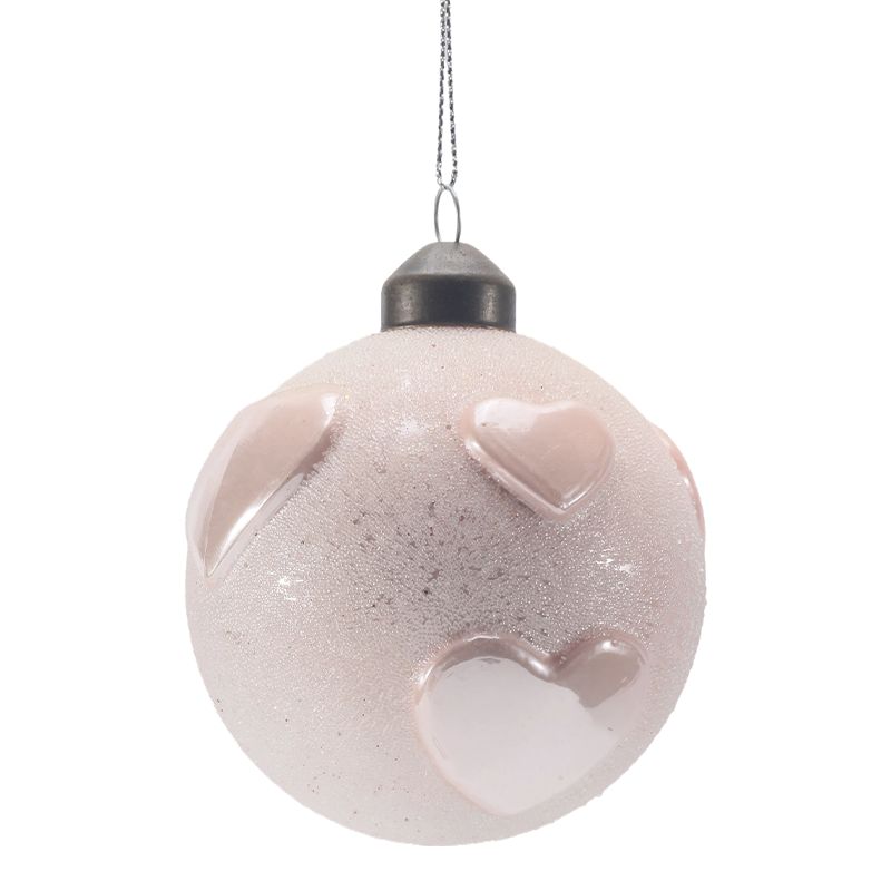 Handgeblazen glazen kerstbal van 888 cm
