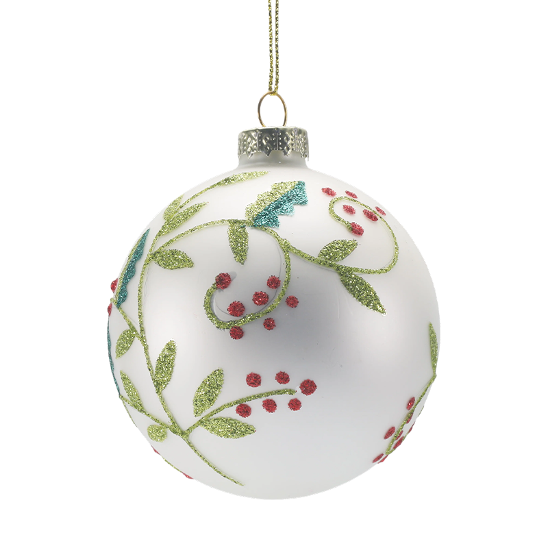 Handgeblazen glazen kerstbal van 888 cm