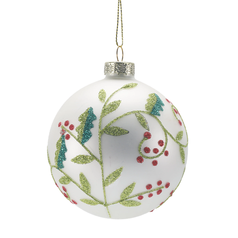 Handgeblazen glazen kerstbal van 888 cm