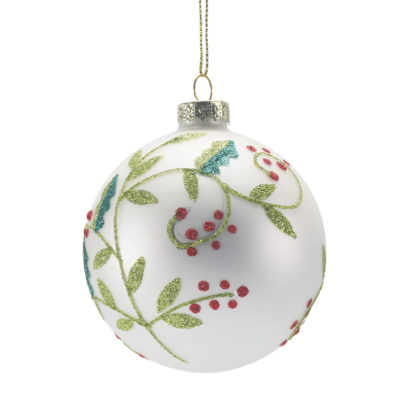 Handgeblazen glazen kerstbal van 888 cm