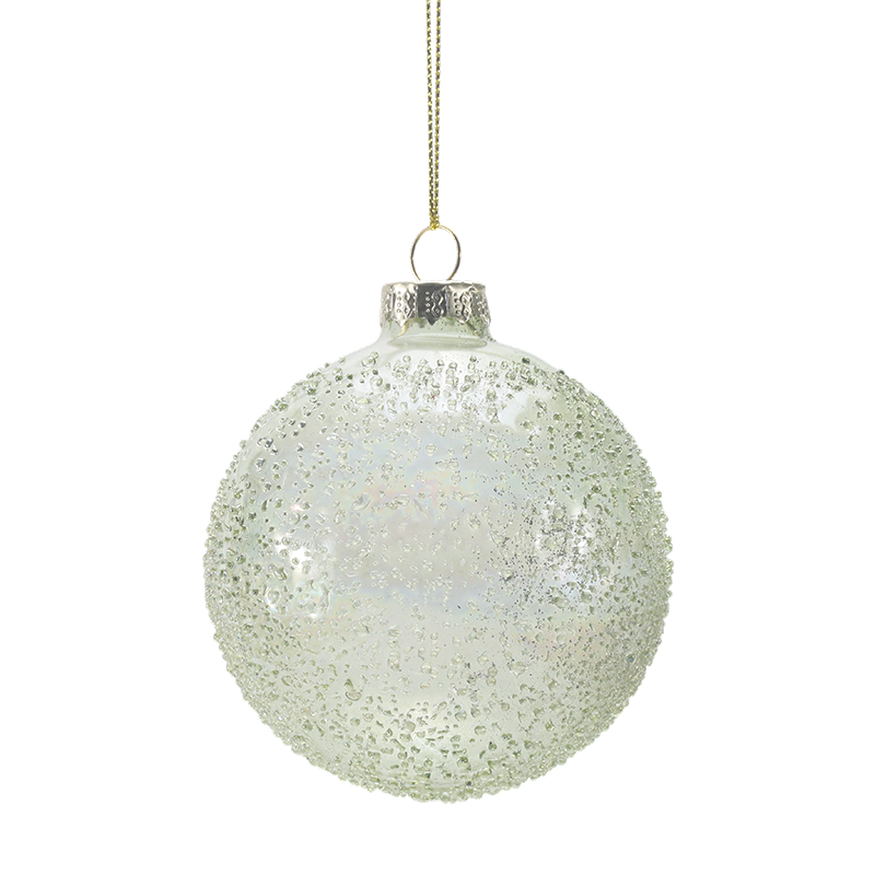 Handgeblazen glazen kerstbal van 888 cm