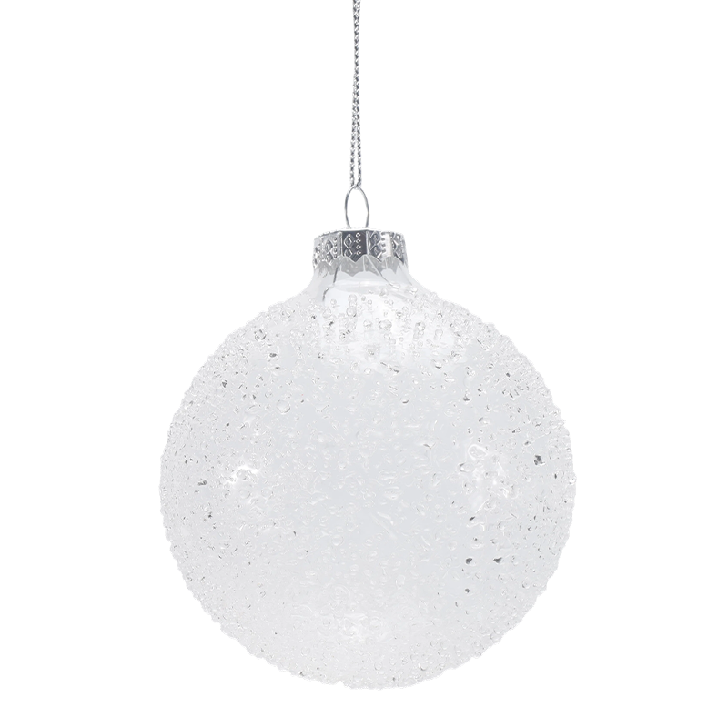 Handgeblazen glazen kerstbal van 888 cm