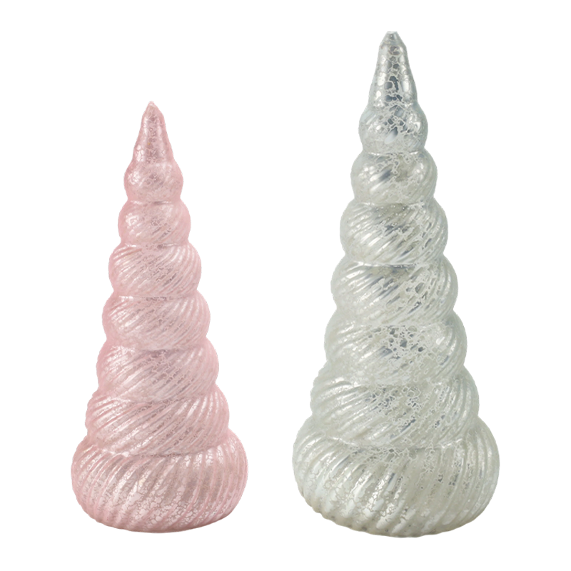 Spiraalvormig getextureerd kerstboomdecor