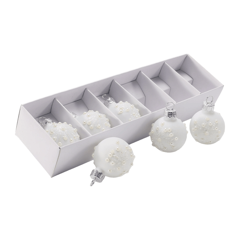 Feestelijke glazen kerstbalornamentset