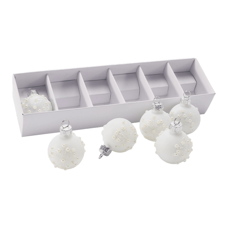Feestelijke glazen kerstbalornamentset