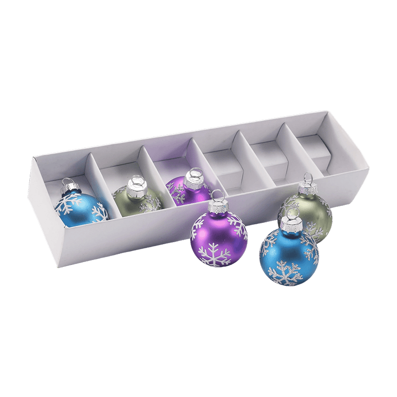 Feestelijke glazen kerstbalornamentset