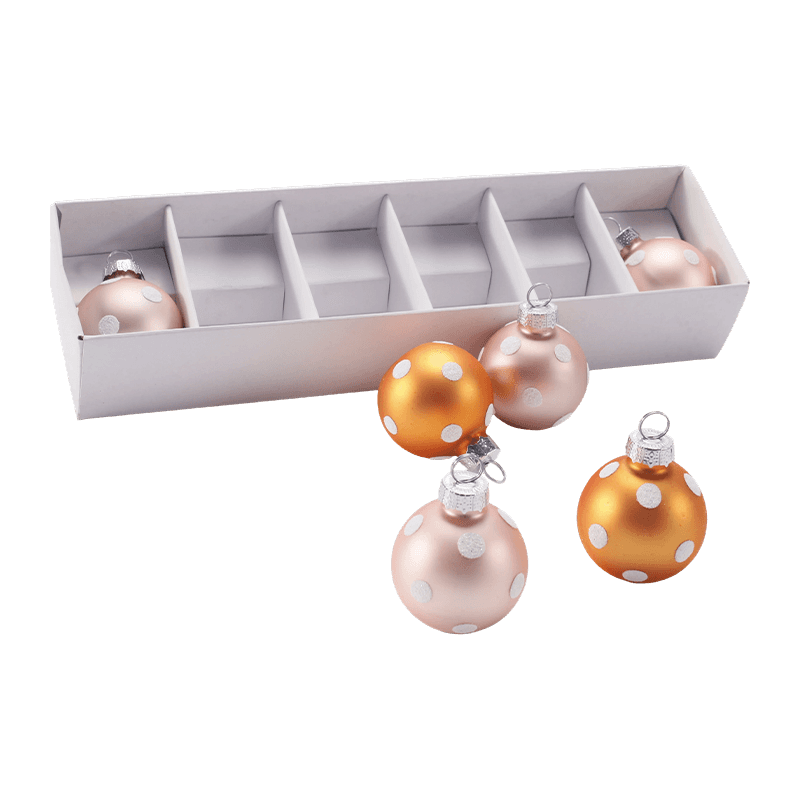 Feestelijke glazen kerstbalornamentset