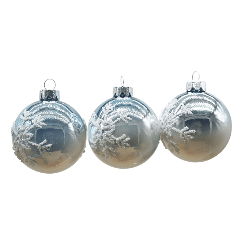 8 x 8 x 8 cm decoratieve glazen kerstbal voor binnen
