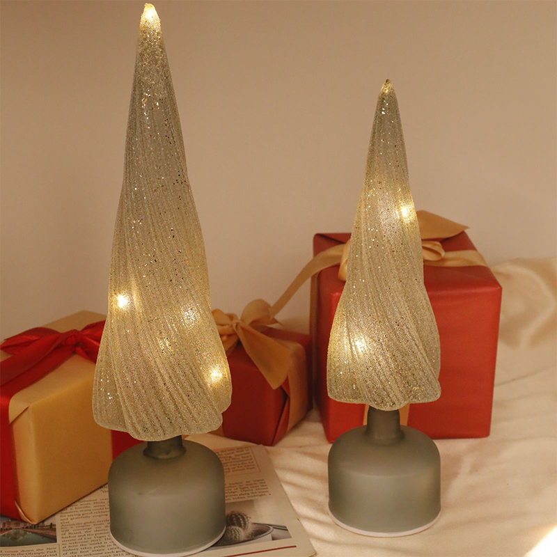 10×25/10×30 glazen LED-verlichte kerstboom decoratief ornament