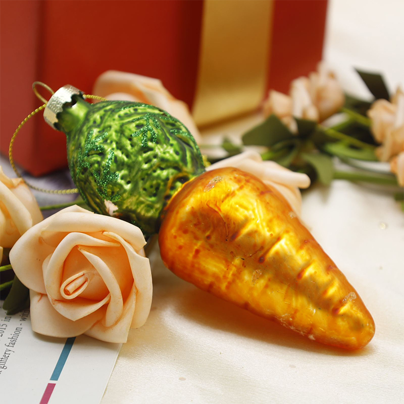 Groentevormige kerstglazen hangende ornamenten
