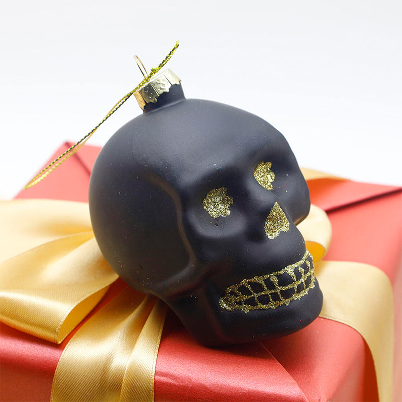 8*9cm Halloween Glazen Schedel Ornament Set