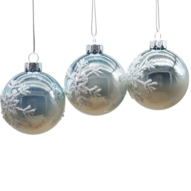 8 x 8 x 8 cm decoratieve glazen kerstbal voor binnen