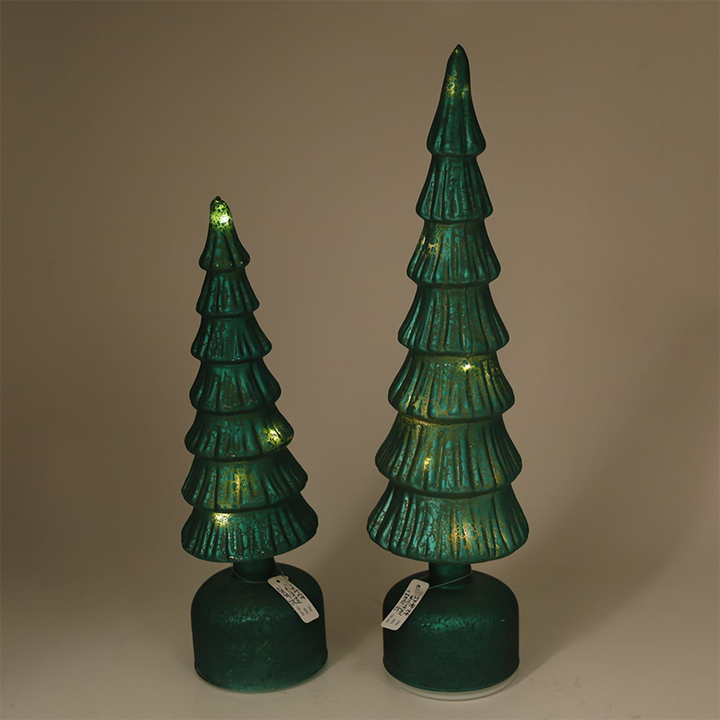 10×25/10×30 glazen LED-verlichte kerstboom decoratief ornament