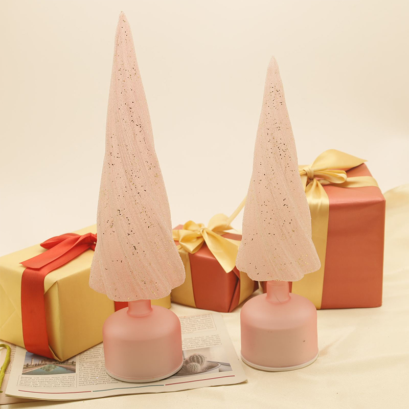 10×33 cm & 10×38 cm Maten Feestelijke Draaibare Glazen Kerstboom met LED-verlichting