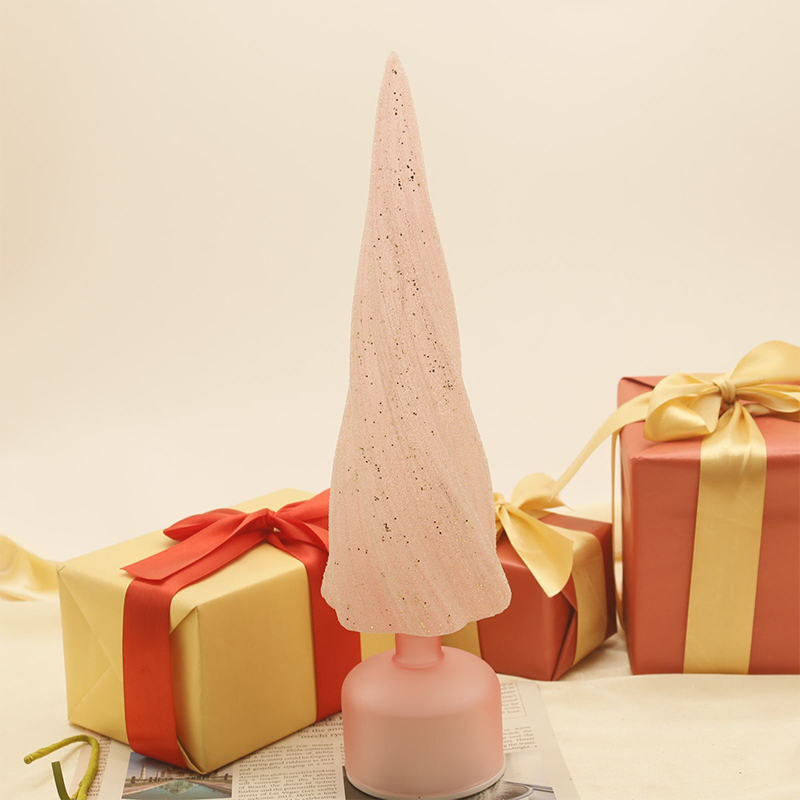 10×33 cm & 10×38 cm Maten Feestelijke Draaibare Glazen Kerstboom met LED-verlichting