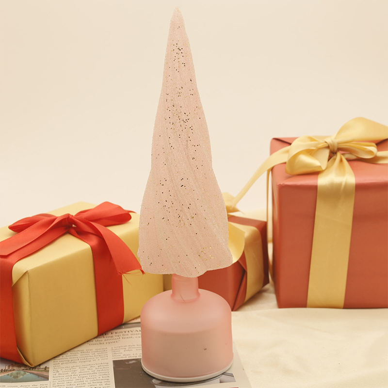 10×33 cm & 10×38 cm Maten Feestelijke Draaibare Glazen Kerstboom met LED-verlichting