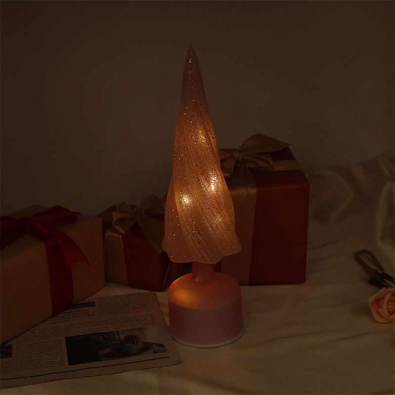 10×33 cm & 10×38 cm Maten Feestelijke Draaibare Glazen Kerstboom met LED-verlichting