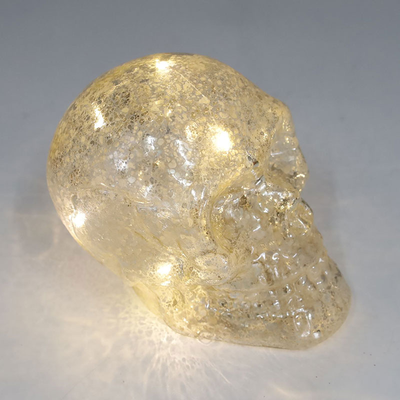 8 * 9 cm handgeschilderde Halloween-glazen schedelornamentset