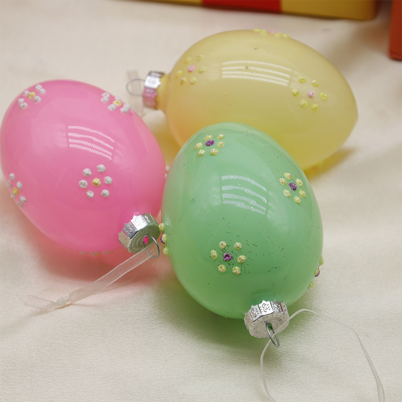 6*8cm Paasei-decoratieset van glas