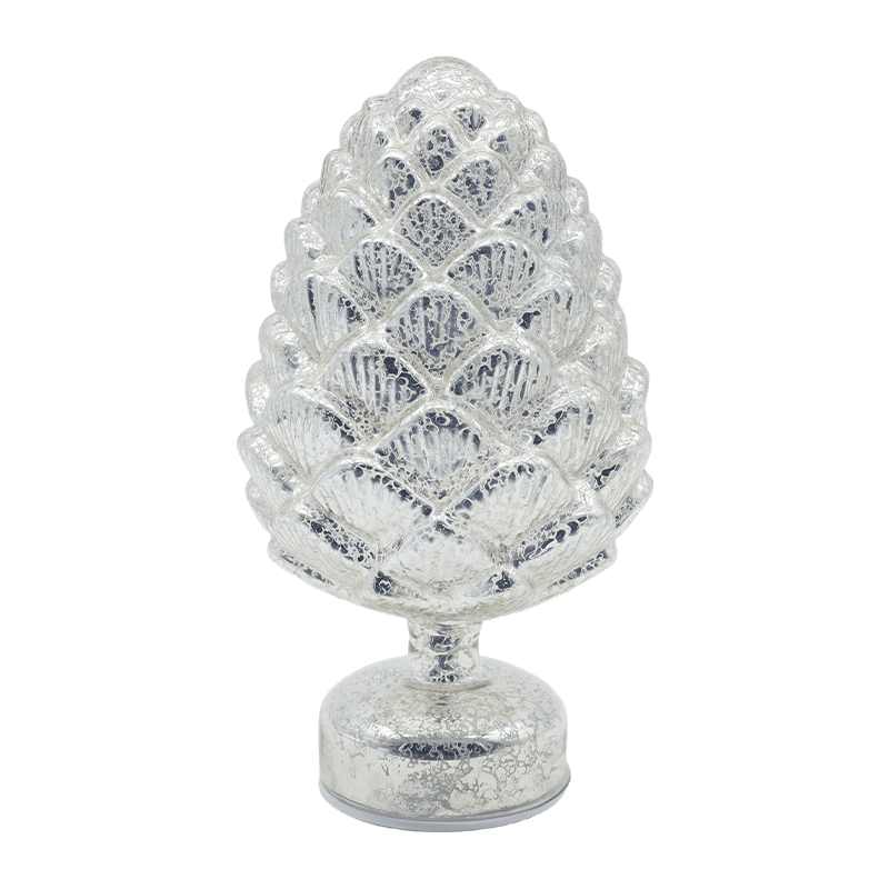 15×28 cm en 11×22 cm dennenappel kerst roterende glazen LED-tafelbladdecoratie