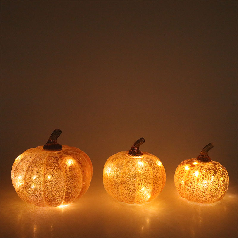 10 * 11,5 cm en 12 * 15 cm Halloween LED-glas Pompoenlamp Tafelbladornament