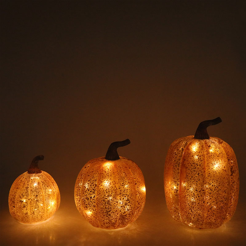 10 * 11,5 cm en 12 * 15 cm Halloween LED-glas Pompoenlamp Tafelbladornament